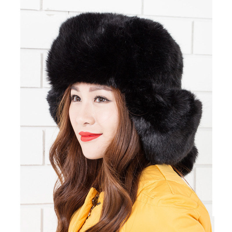 Goforward Lady Women Faux Fox Fur Warm Soft Hat Cossack Cap