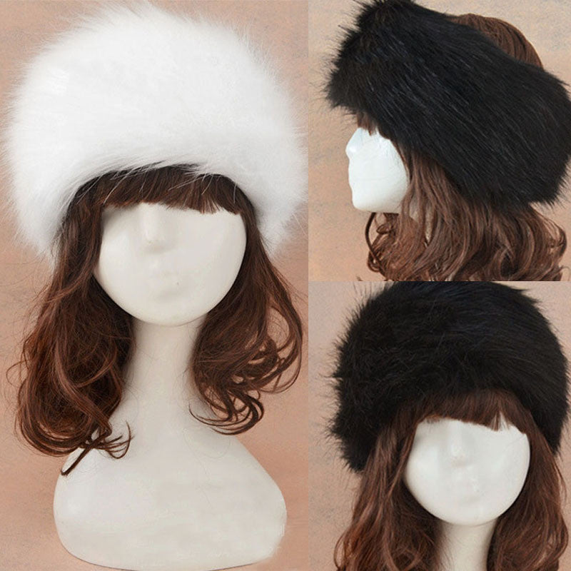 Goforward Women Faux Fox Fur Warm Lady Soft Hat Cossack Cap