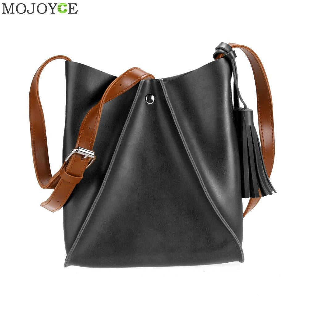 New PU Women Bag Retrowith Tassel Shoulder Crossbody Bag Women Leather Handbag Fashion Designer Fema