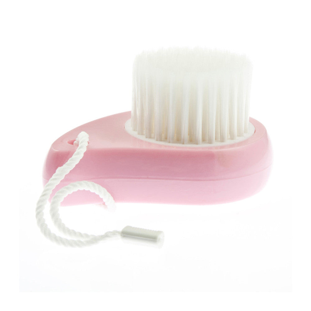 Pink Plastic Hle White Hair Cleaning Brush Wash Face Facial Exfoliating Brush SPA Skin Scrub Cleanse