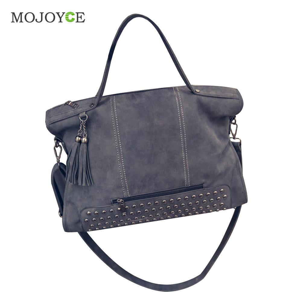 Retro Matting Women Leather Handbags Tassels Women Bag Rivet Shoulder Crossbody Women Messenger Bags