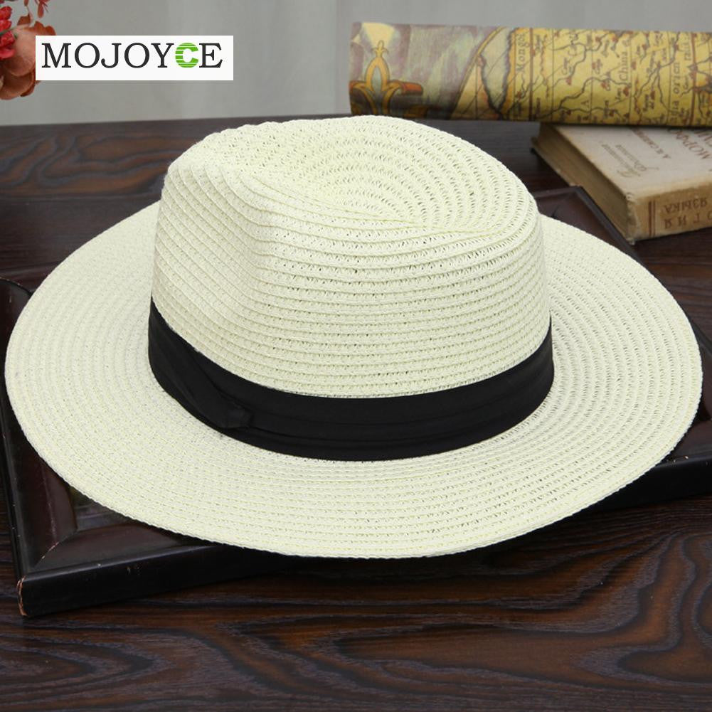 Beach Wide Brim Trilby Hats for Women Straw Hat Bucket Sun Cap Paper Straw Sun Hat