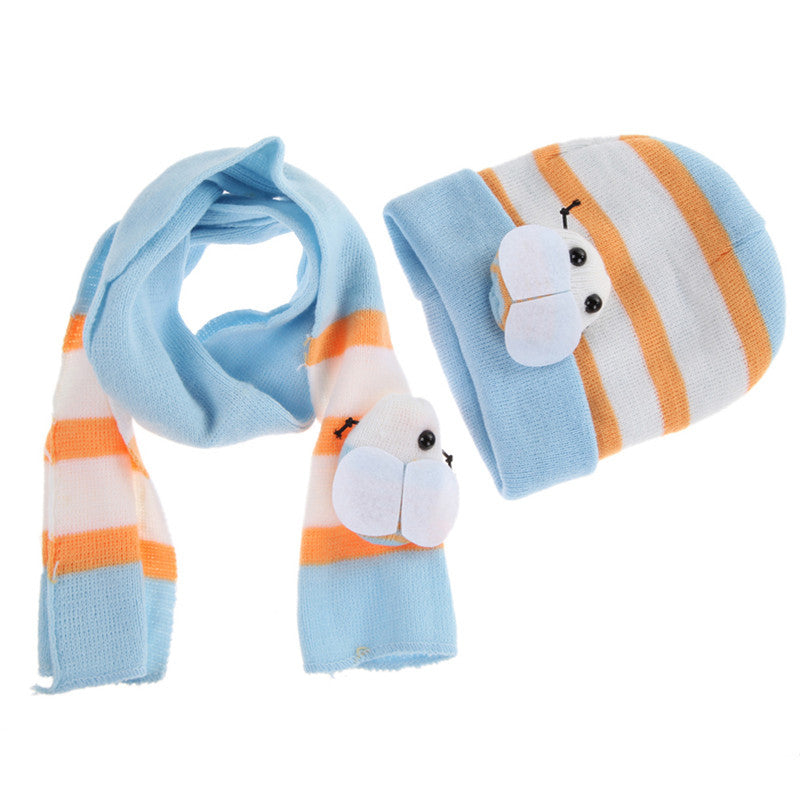 Warm Baby Boy Hat Girls Baby Hat Scarf Cute Knitted Cotton Hats