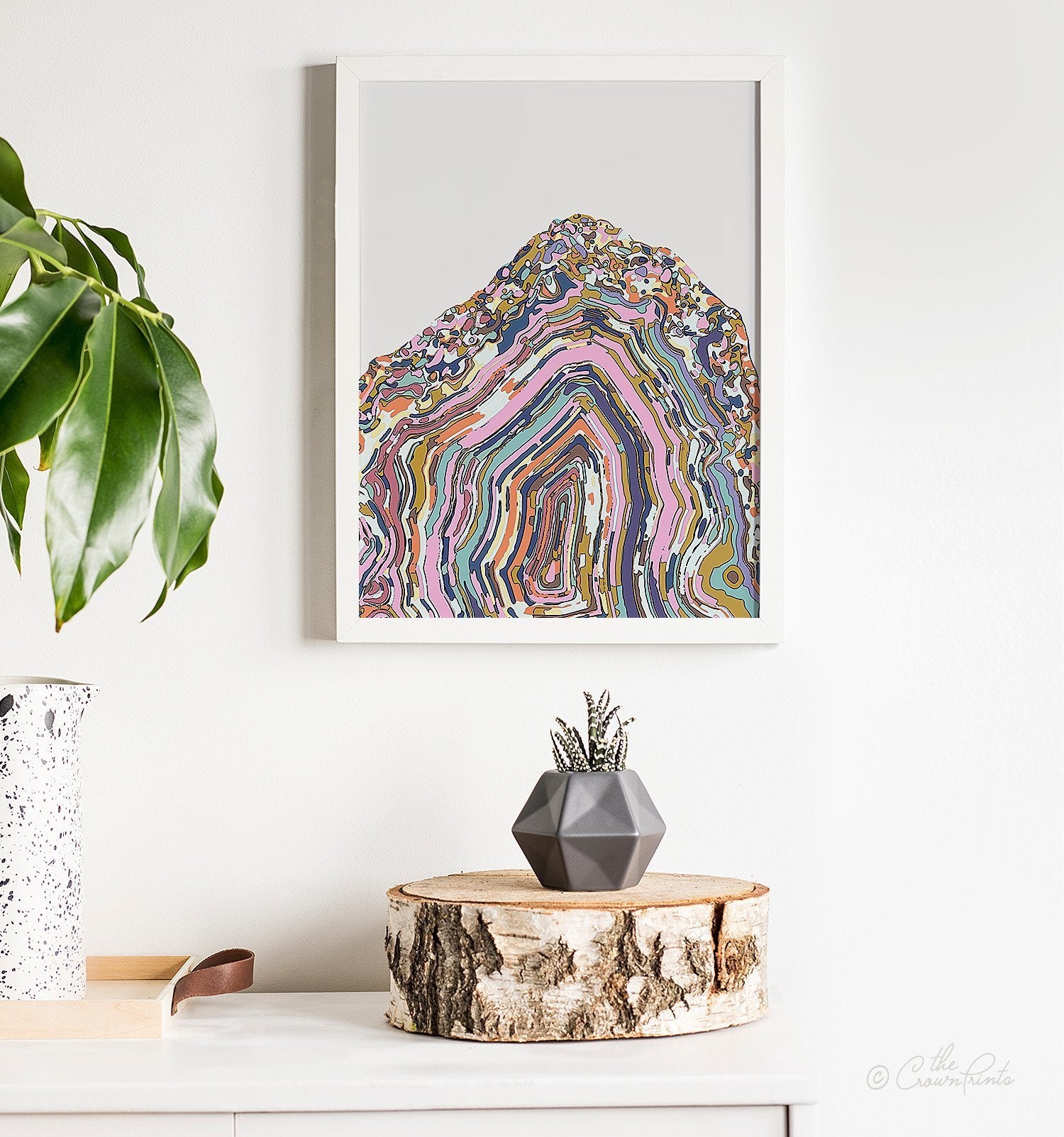 Pastel Abstract Geode Print