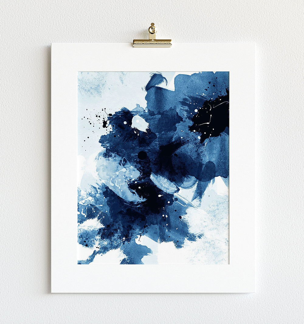 Blue abstract watercolour painting. Home wall art. Indigo abstract art  Spiral Notebook by Watercolor Poetry - Fine Art America