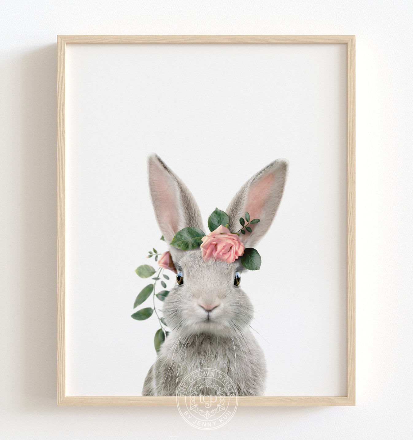 Download Baby Rabbit With Flower Crown Print The Crown Prints