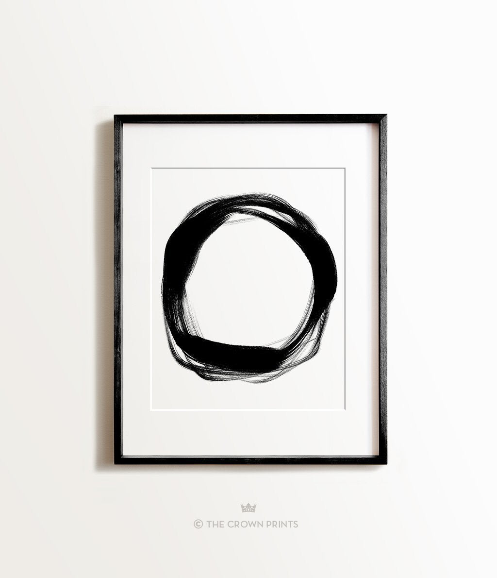 Abstract Black & White Ring Print