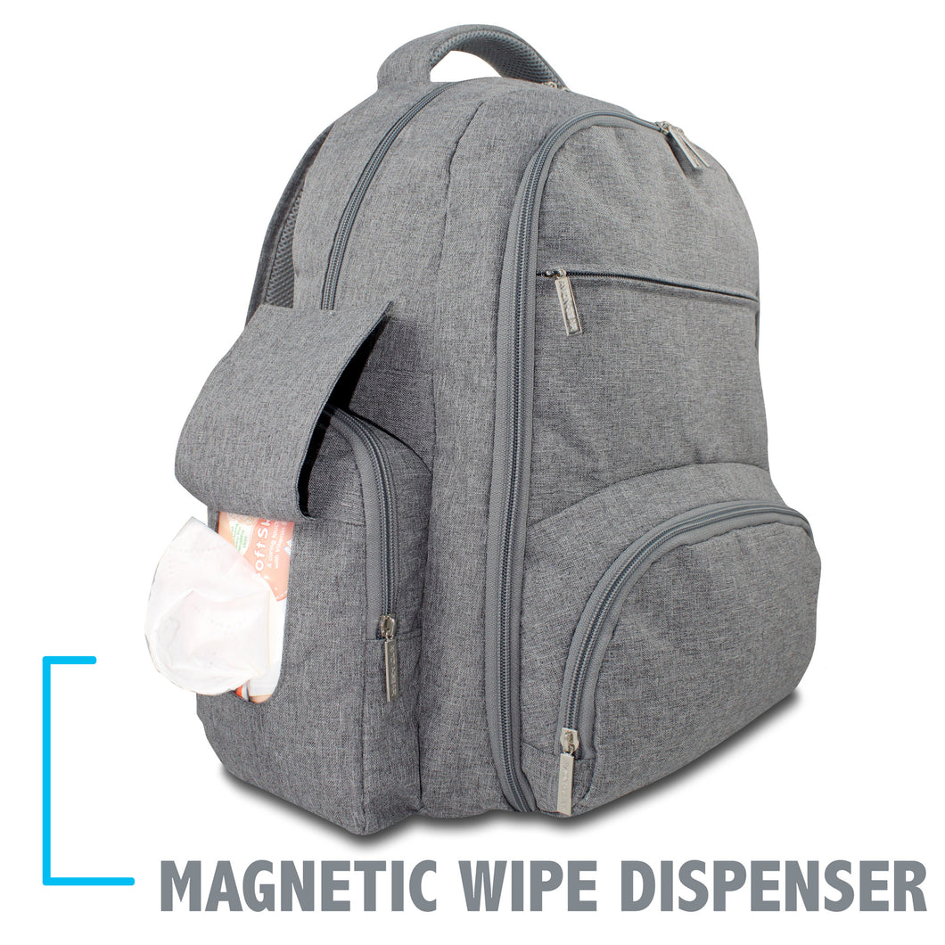 diaper backpack with wipe dispenser
