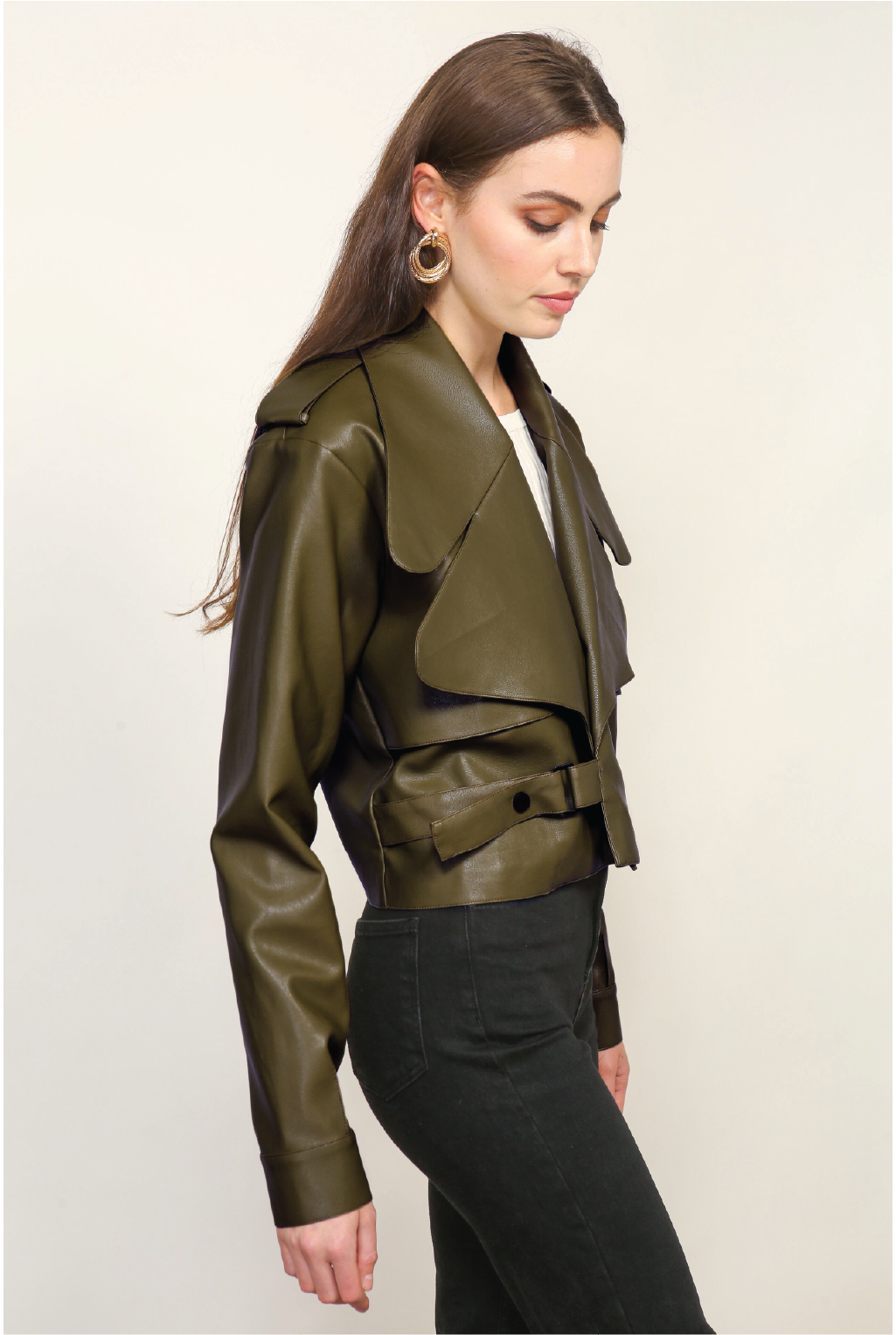 Kiara Faux Leather Jacket – Tucker Brown