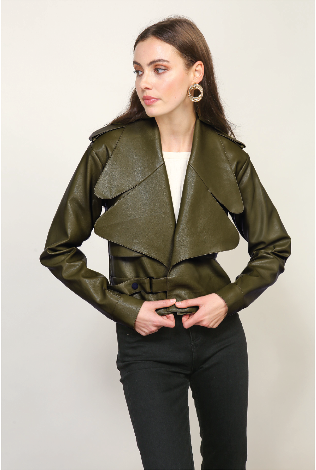 Kiara Faux Leather Jacket – Tucker Brown