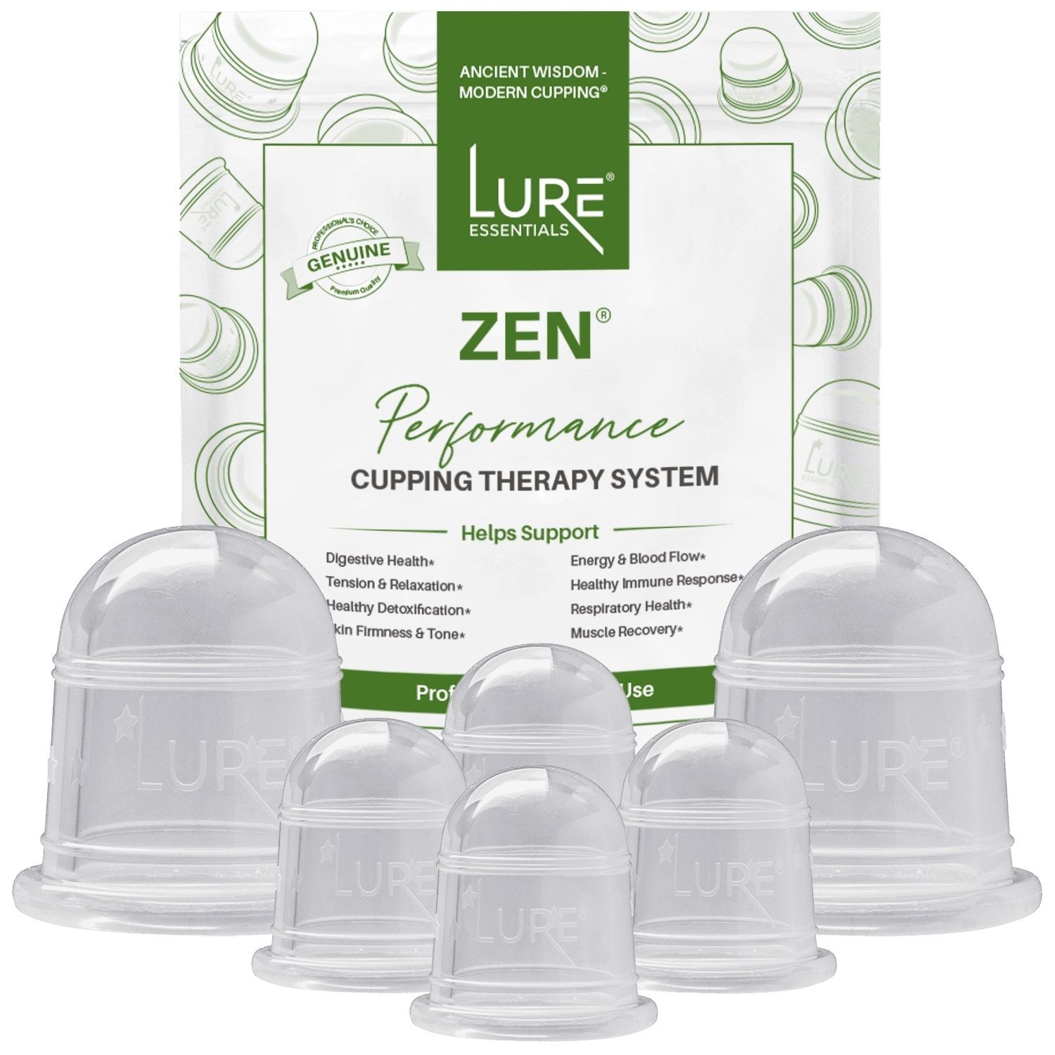 Image of ZEN Cupping Therapy Set - 6 Cups, Clear