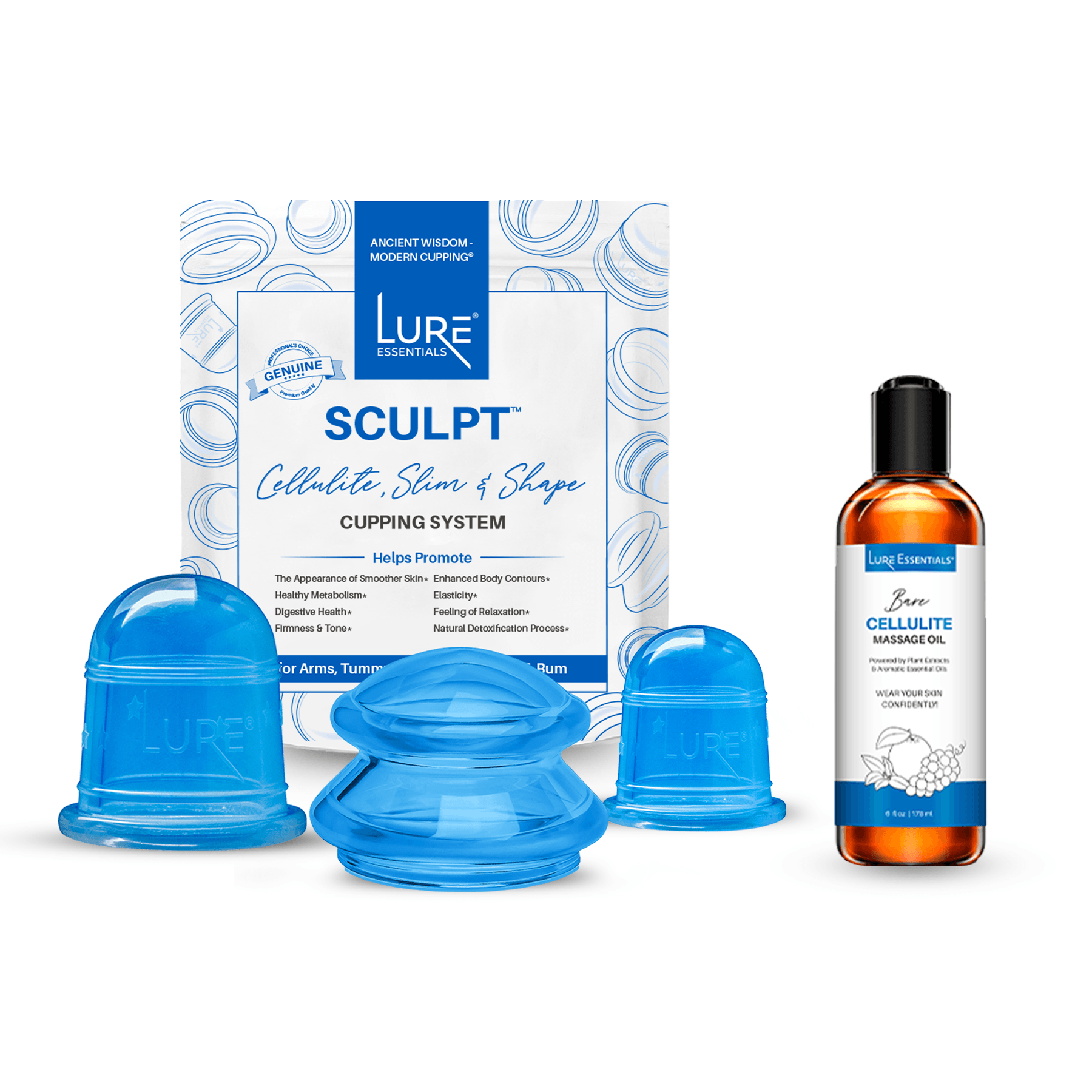 Image of SCULPT Cellulite Cupping Set with  Oil