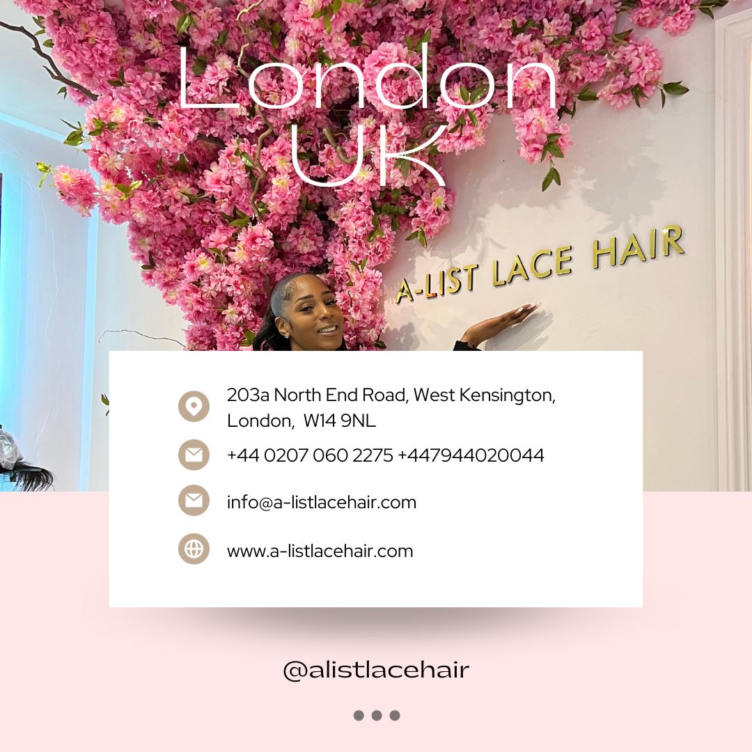 human hair wig install in London. salon services