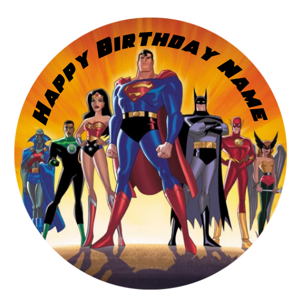 Justice League Edible Cake Topper Viparty 2790