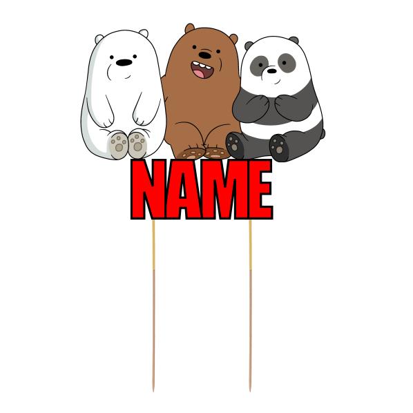 We Bare Bears Card Cake Topper – VIParty