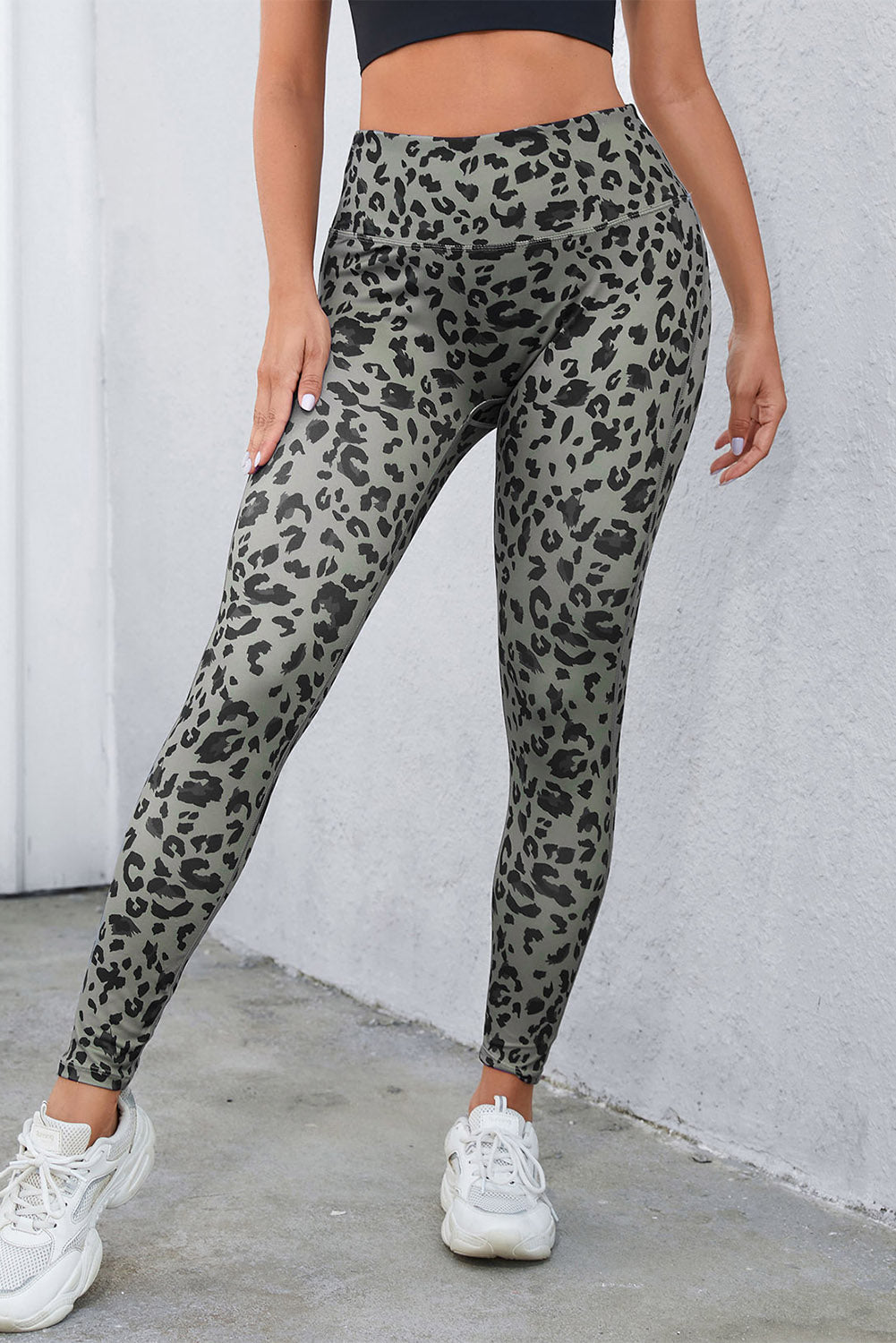 Buy Black/Green Animal Print Active New & Improved High Rise