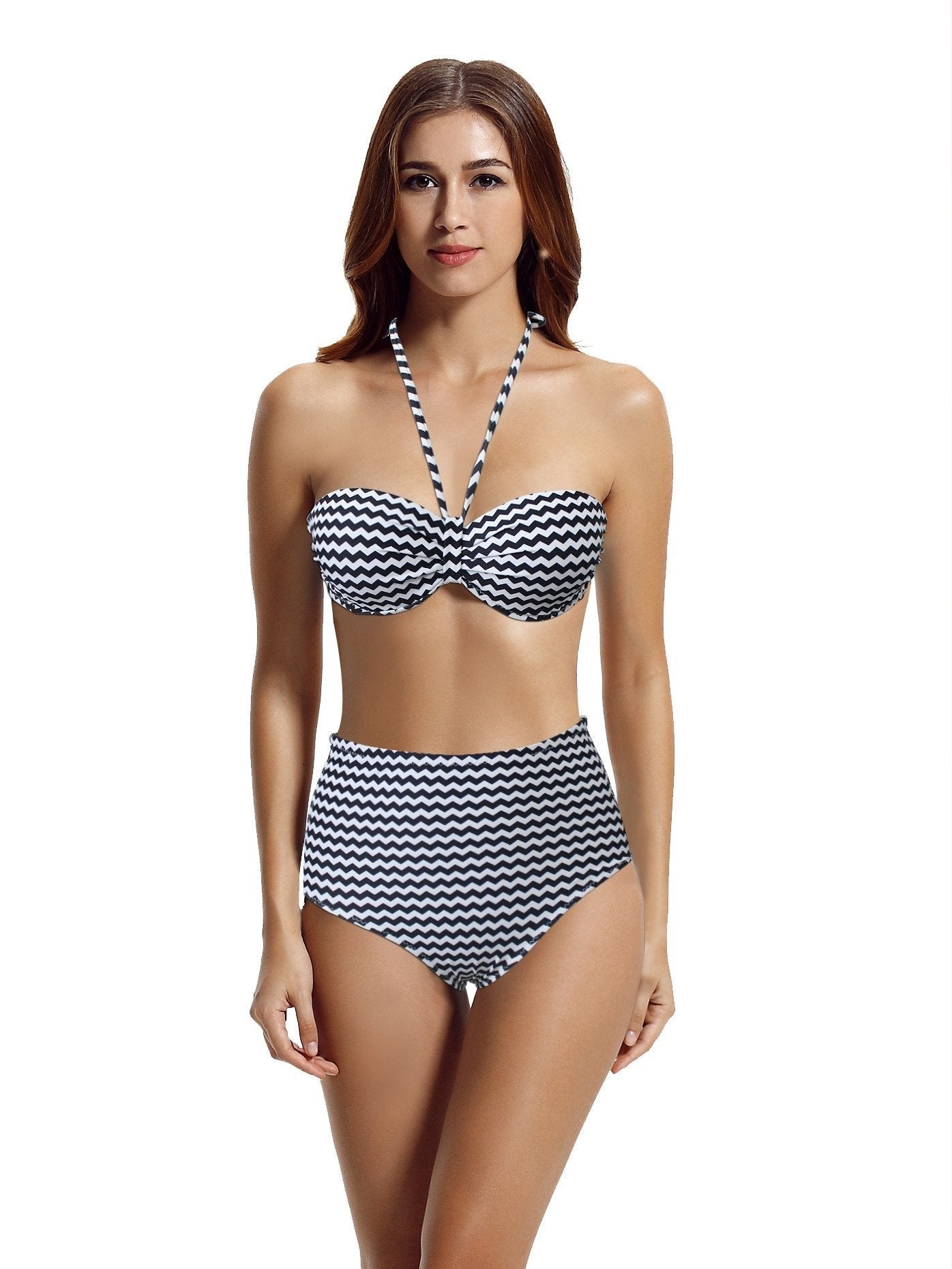 high waisted push up bikini set