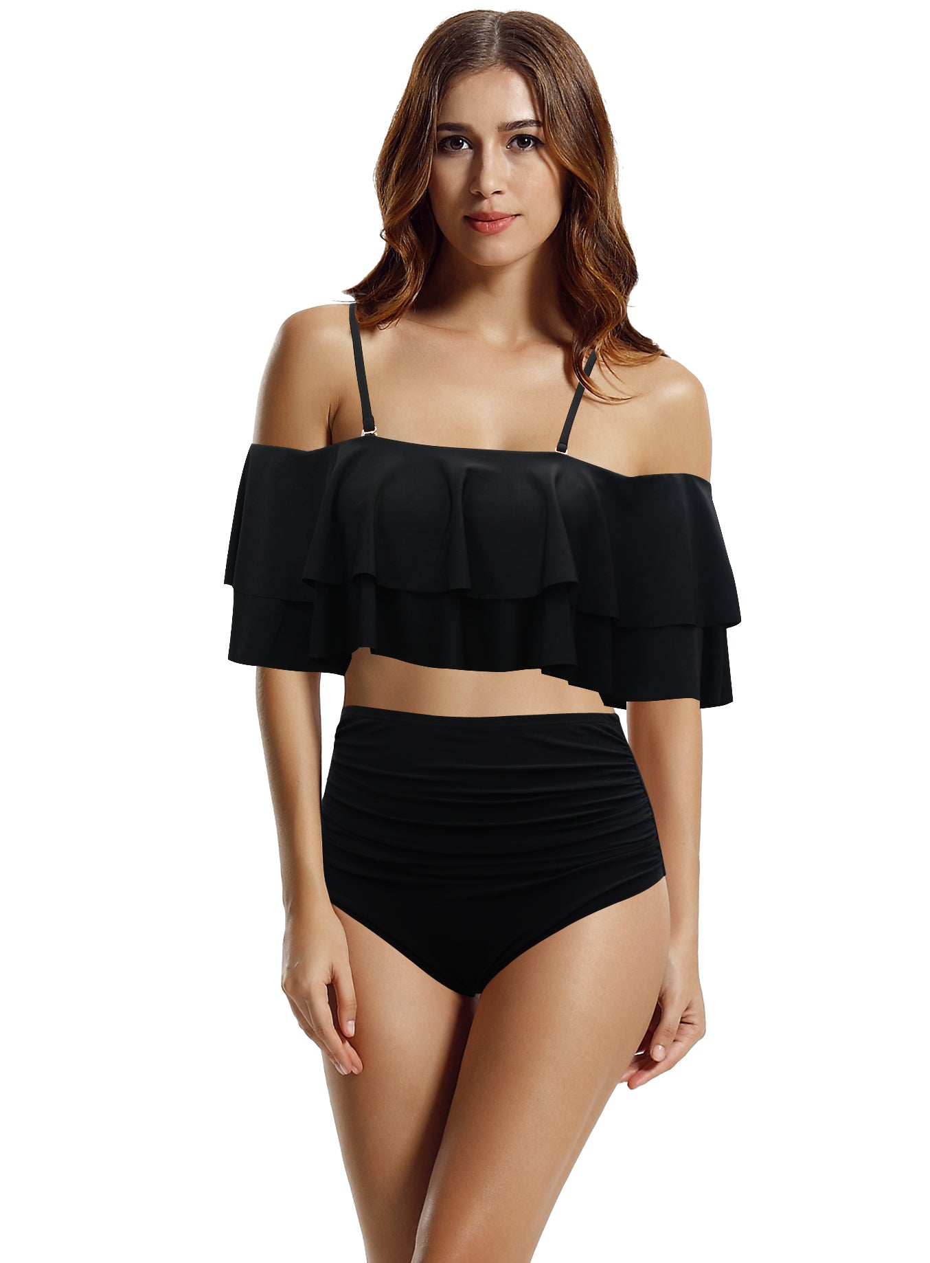 Shoulder Ruffle Crop Bikini – zeraca