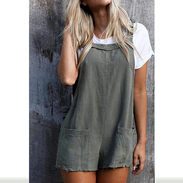 hali distressed overall shorts