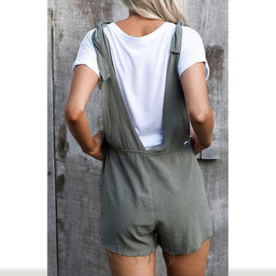 hali distressed overall shorts