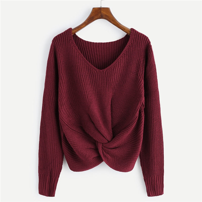 Knot Front Sweater (3 Colors) - KismetCollections