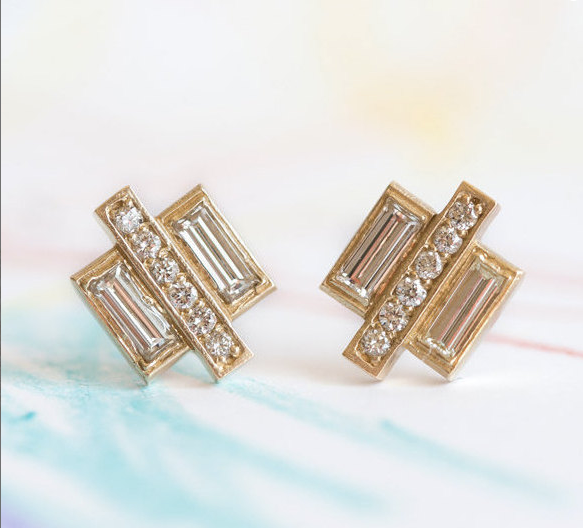 Recycled diamond earrings from Anueva Jewelry