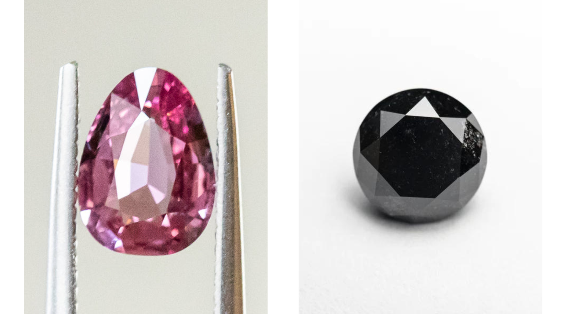 Pink and Black Loose Stones