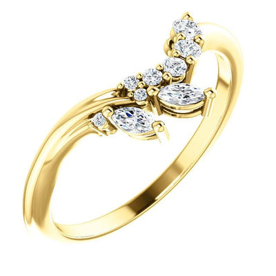 Elegant Diamond Contour Wedding Band - Anueva Jewelry