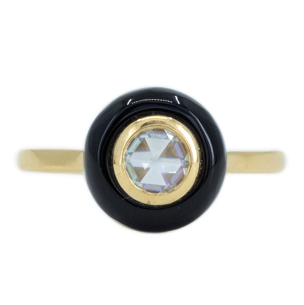 Customizable Onyx and Rosecut Diamond Ring – Anueva Jewelry