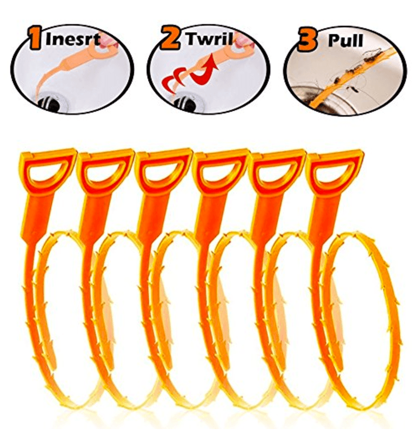 Hair Drain Clog Remover Drain Snake Cleaning Tool 3 Pcs