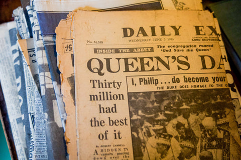 Queens Coronation Newspaper Clipping