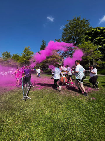 Runners in the colour run event