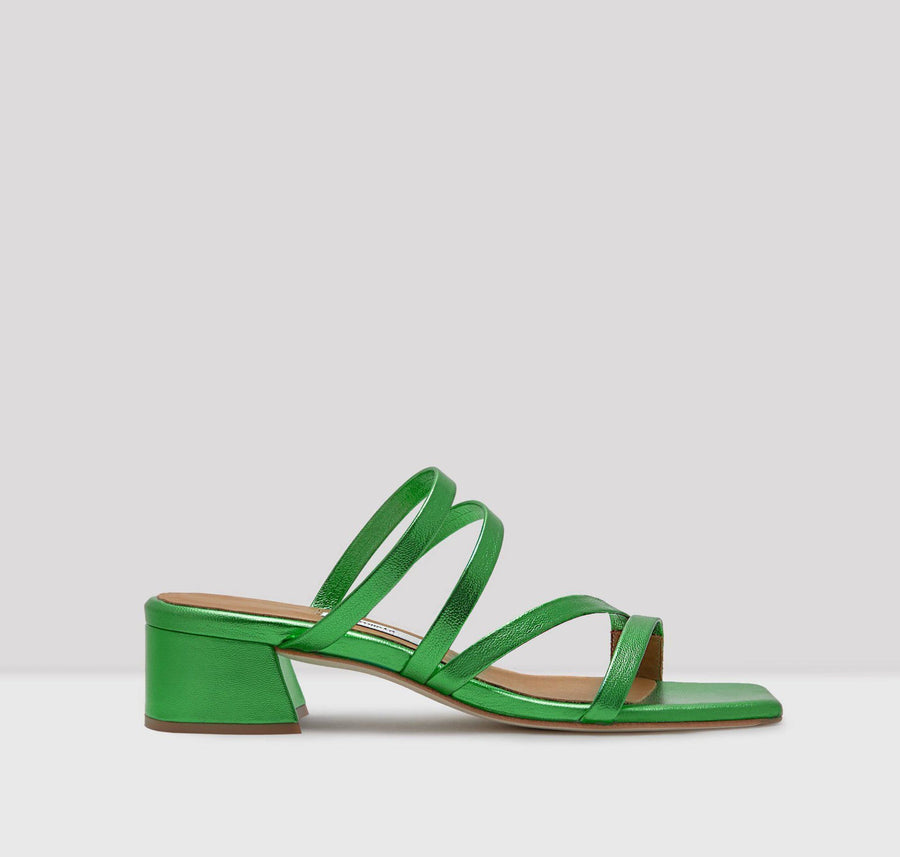 emerald strappy heels