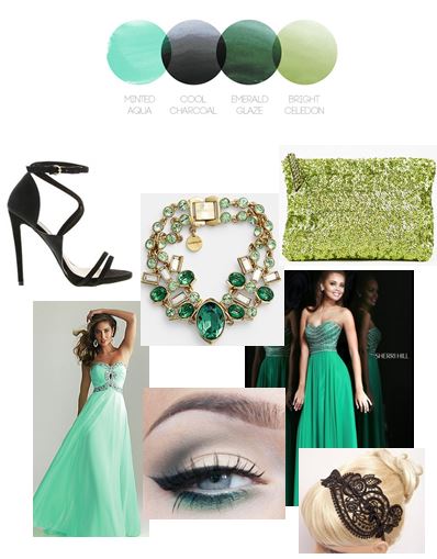 Mint and Emerald | Color Story | Prom Inspiration Board | by Stacy K Floral