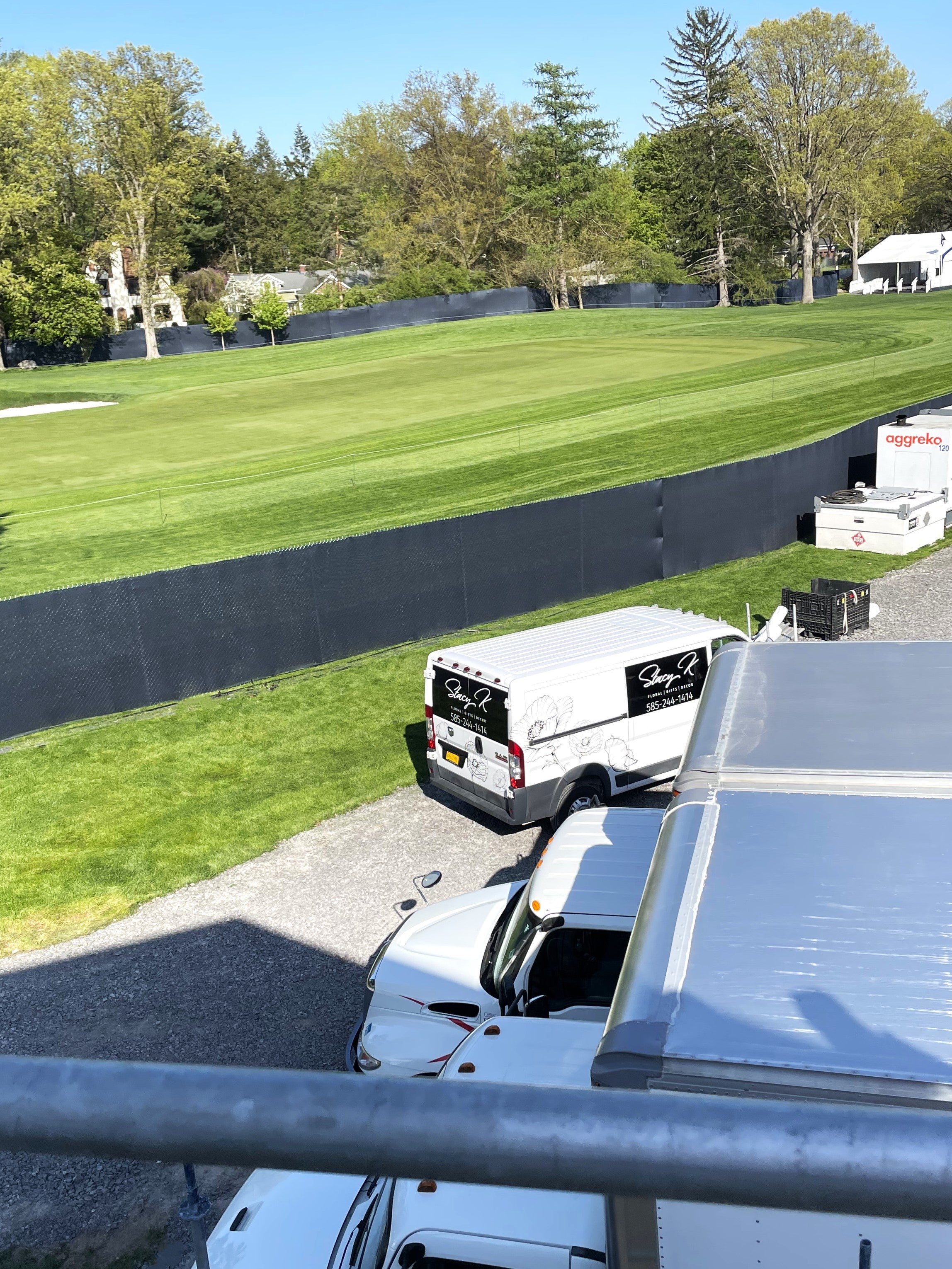 Wrapping up our set up at Oak Hill Country Club for the 2023 PGA Championship. Stacy K Floral Van next to the golf course in the staff restricted area.