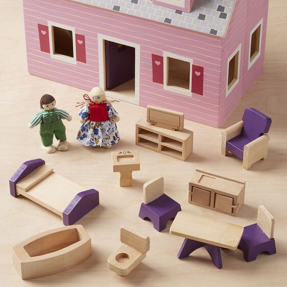 melissa and doug fold and go wooden dollhouse