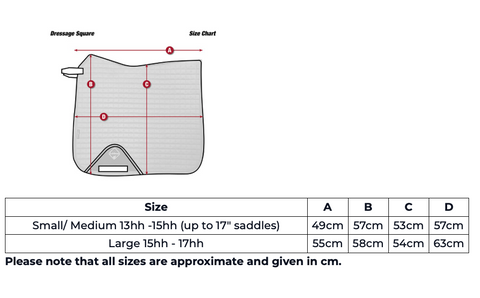 Plot - LEMIEUX SADDLE PADS SIZES