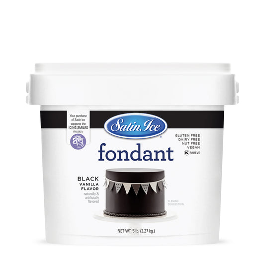 Satin Ice Vanilla Fondant 4 Ounce Black