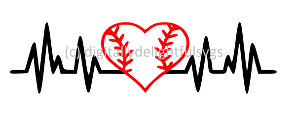 Download Baseball heartbeat svg - Digitallydelightfulsvgs