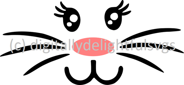 Bunny Face Svg Free / Bunny Face SVG, Eyelash SVG, Girls svg, Easter