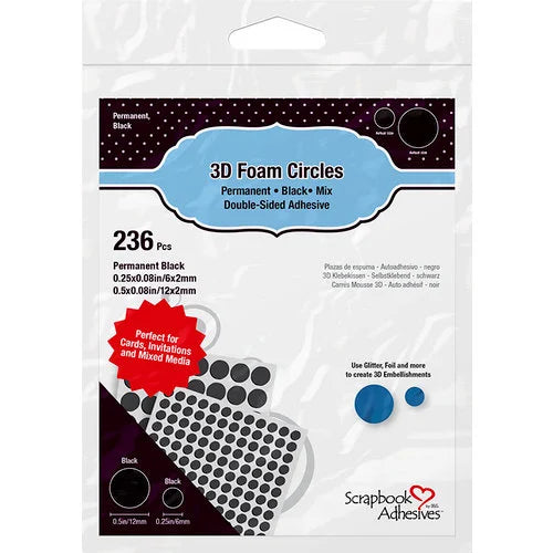 Scrapbook Adhesives - Crafty 3D Foam Circles - Black Mix / 01227