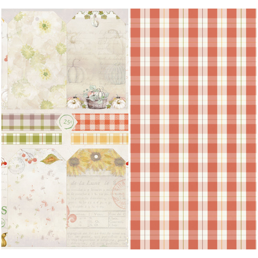 Country Craft Creations - Plaid Pumpkin Patch 8x8 - 31 Sheets  - Cotton Bristol