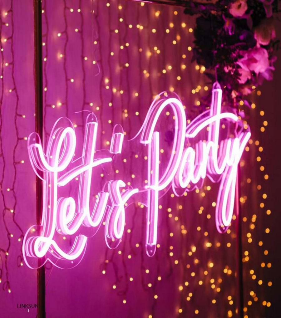  Let's party neon sign