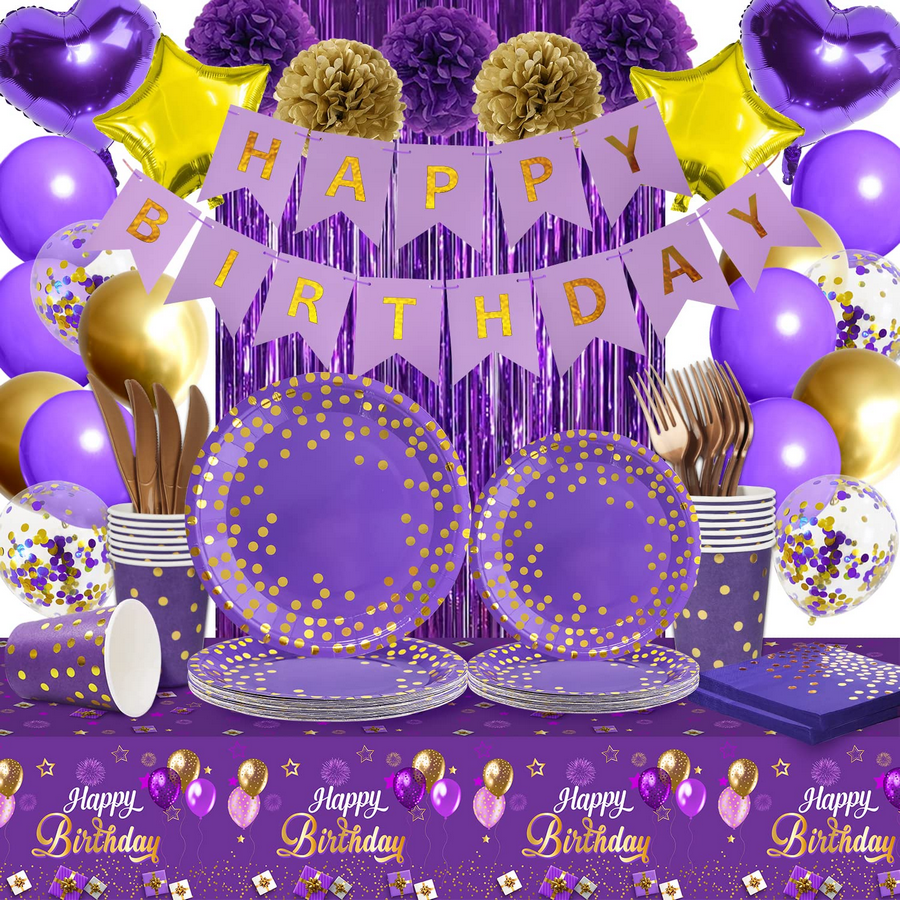 Purple and Gold Birthday Decorations