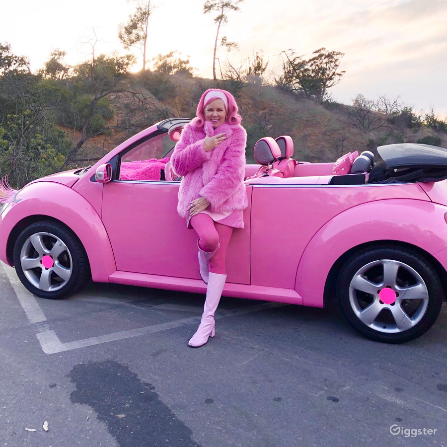 Rent a pink car for a complete barbie themed party