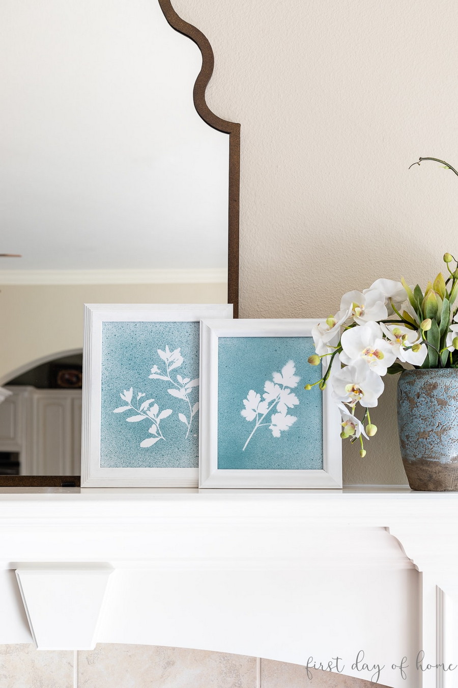 Pressed flowers in frame art