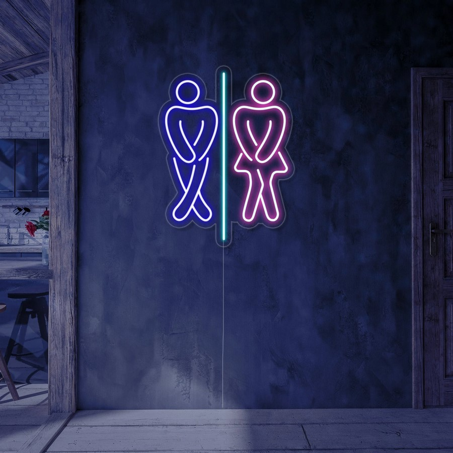 Male & Female Gender Symbol bar neon sign