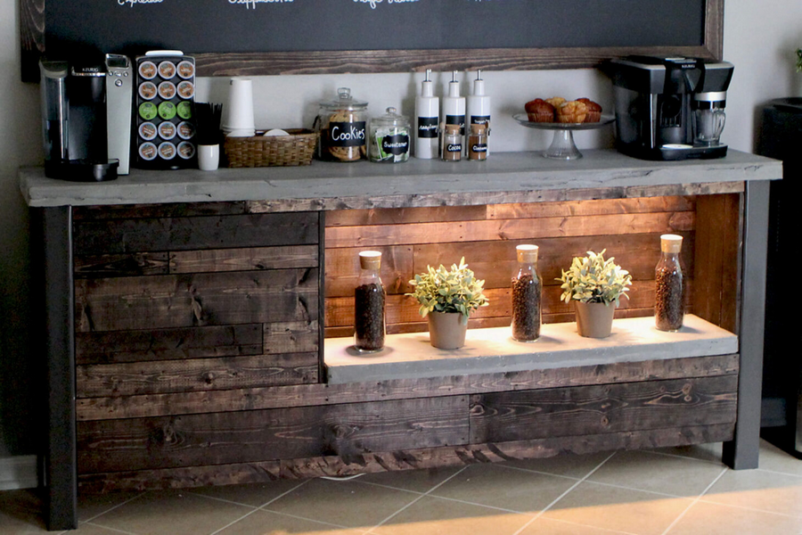 Create a small coffee bar spot in your kitchen