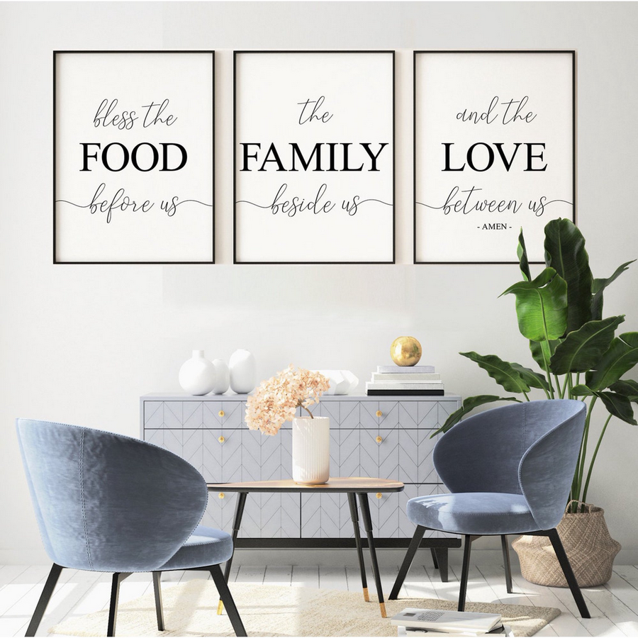 Kitchen decorative prints with an inspiring quote 