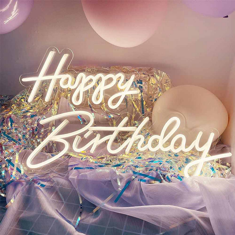 Happy Birthday Neon Sign for Birthday Party Decor, Light Up Happy Birthday  Led Signs for Backdrop, Neon Birthday Sign for Any Ages Bday Celebration